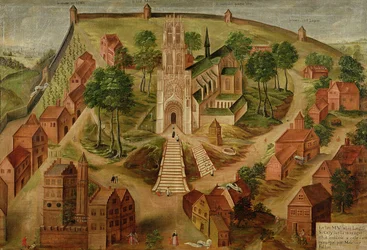 Die Kirche Saint-Gery, Cambrai, auf dem Mont des Boeufs, 1543